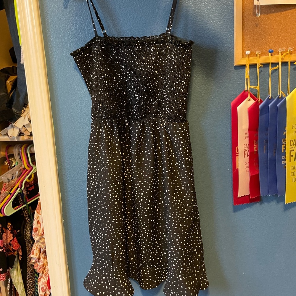 Black and white polka dot dress